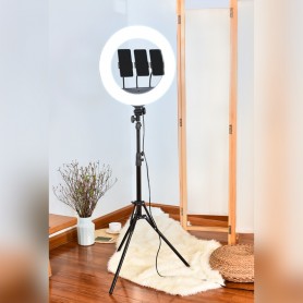 Selfie sur trépied professionnel avec 3 supports téléphone RL18 Wi light