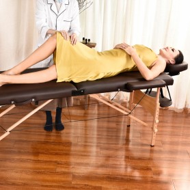 Table de massage pliante avec accessoires et housse TDM102 marron Yoghi