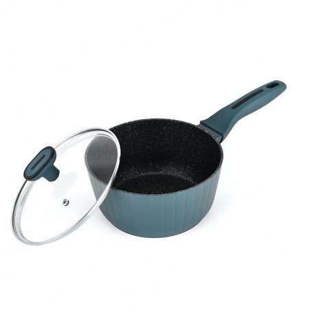 CASSEROLE EN ALUMINIUM FORGÉ 16CM AVEC COUVERCLE TFI BOREAL CAS16TFI DE KITCHENCOOK