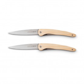 LOT DE 2 COUTEAUX DE POCHE BOIS DE GENÉVRIER MODÈLE AVENTURIER DE L'ÉCLAIREUR