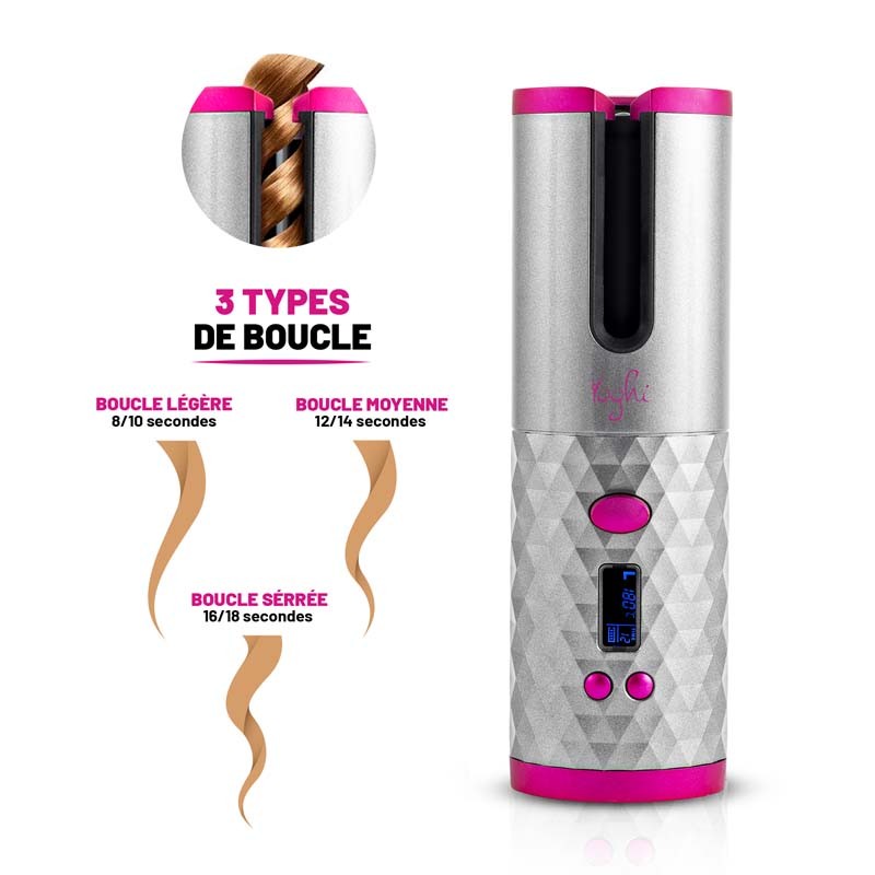 Fer à boucler sans fil avec pochette de transport RCURLER Yoghi