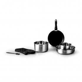 BATTERIE DE CUISINE INOX AMOVIBLE 8 PCS FLEX8 IX DE KITCHENCOOK