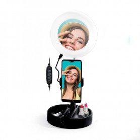 MIROIR SELFIE AVEC LED MRR1 BLACK DE YOGHI