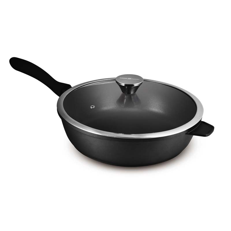SAUTEUSE NOIRE FONTE D'ALUMINIUM 24CM AVEC COUVERCLE TFI DURAND DUPONT