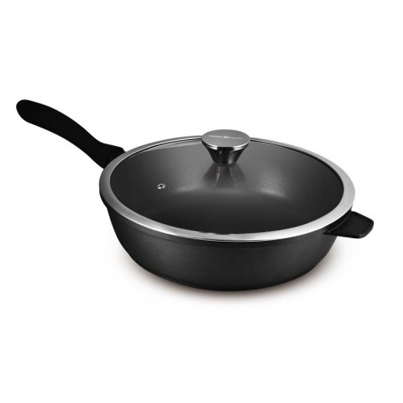 SAUTEUSE NOIRE FONTE D'ALUMINIUM 24CM AVEC COUVERCLE TFI DURAND DUPONT