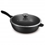 SAUTEUSE NOIRE FONTE D'ALUMINIUM 28CM AVEC COUVERCLE TFI DURAND DUPONT