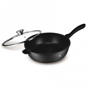 SAUTEUSE NOIRE FONTE D'ALUMINIUM 28CM AVEC COUVERCLE TFI DURAND DUPONT