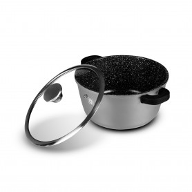 FAITOUT 24CM FONTE D'ALUMINIUM AVEC COUVERCLE CRISTAL GRIS FT24TFI DE DURAND DUPONT