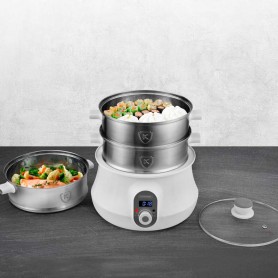 Cuiseur vapeur & couscoussier inox avec livre de recettes MULTISTEAM9 Kitchencook