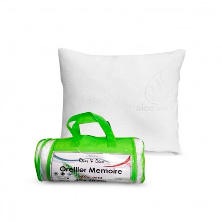 Oreiller mémoire de forme Aloe Vera 40x60 cm