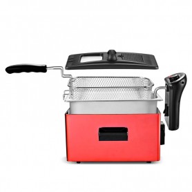 Friteuse Semi-Pro Inox 2100w 3l Avec Fenêtre En Verre Rouge KFRY - Reconditionné