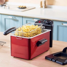 Friteuse Semi-Pro Inox 2100w 3l Avec Fenêtre En Verre Rouge KFRY - Reconditionné