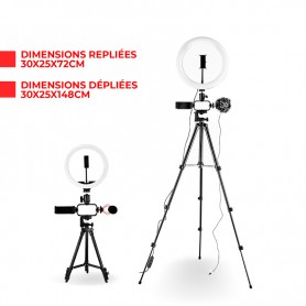 Trépied Vlogging Kit Avec Anneau Lumineux Livestreaming VLOG 550 - Reconditionné