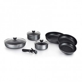 Batterie De Cuisine 10 Pcs Avec Poignée Amovible Et Couvercles TFI - Reconditionné