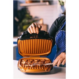 Grill cuivre de titane anti adhésif avec récupérateur de graisse  GRILL_02