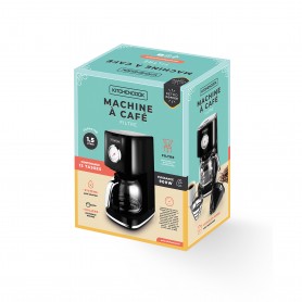 Cafetière style rétro avec filtre nylon réutilisable RETRO COFFEE noir Kitchencook
