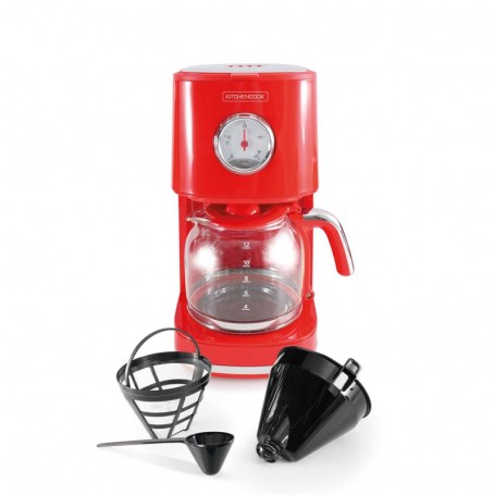 Cafetière style rétro avec filtre nylon réutilisable RETRO COFFEE rouge Kitchencook