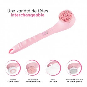 Brosse de douche électrique rose sans fil 4en1 CLEANBODY Yoghi