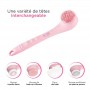 Brosse de douche électrique rose sans fil 4en1 CLEANBODY Yoghi