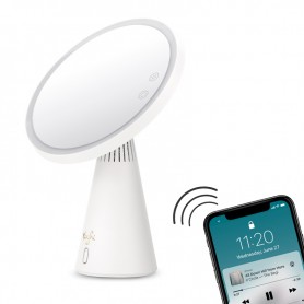 Miroir 3en1 avec lumière LED et enceinte bluetooth BE WHITE Yoghi