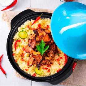 Tajine électrique avec pot en terre cuite KJINE_3 bleu Kitchencook