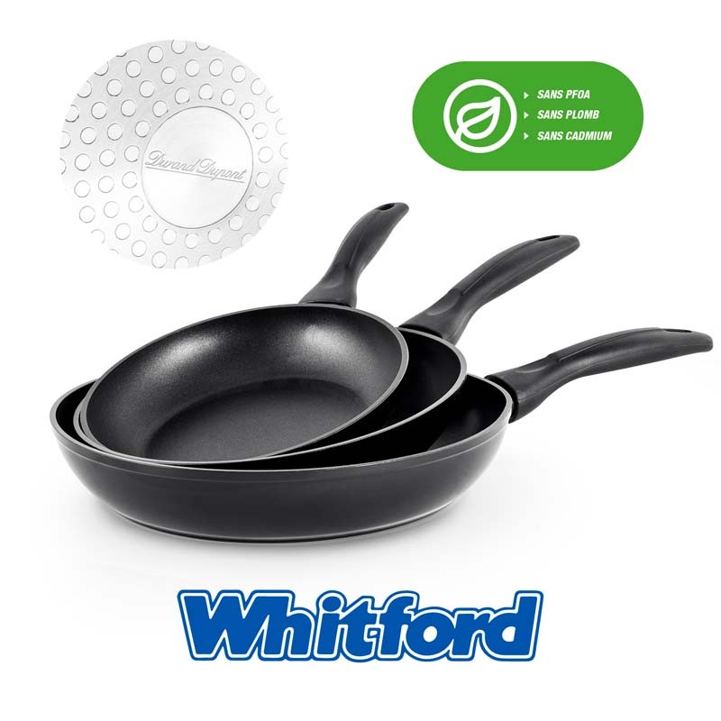 Set 3 poêles aluminium forgé anti adhésif LAETI Durand Dupont