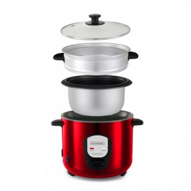 Cuiseur à riz de 1,8 L rouge avec panier vapeur JAPAN X RED de Kitchencook