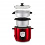 Cuiseur à riz de 1,8 L rouge avec panier vapeur JAPAN X RED de Kitchencook