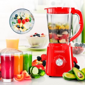 Blender 1.5L avec 2 lames inox B5TURBO rouge Kitchencook - Reconditionné