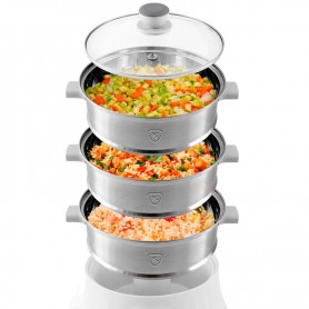 Cuiseur vapeur & couscoussier inox avec livre de recettes MULTISTEAM9 Kitchencook - Reconditionné