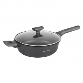 Sauteuse fonte d’aluminium noirz 26cm avec couvercle BETTY ST26TFI de Kitchencook
