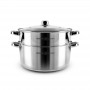 Couscoussier inox 30 cm tfi avec couvercle en verre MARRAKECH_20 de Kitchencook