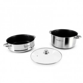 Couscoussier inox 30 cm tfi avec couvercle en verre MARRAKECH_20 de Kitchencook
