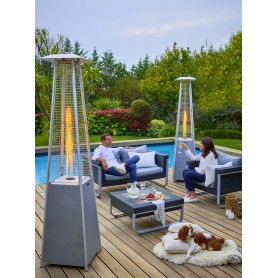 Chauffage extérieur gaz FAVEX - Pyramide - Silver- 13 kW - Housse de protection