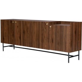 LODGE GRAND BUFFET - DÉCOR NOYER ET PIEDS EN MÉTAL - 4 PORTES 3 TIROIRS FALODGEBUF4P3T