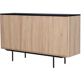 MEMPHIS BUFFET - DÉCOR BOIS ET NOIR - 3 PORTES FAMEMPHISBUF3P