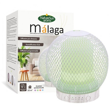 DIFFUSEUR D'HUILES ESSENTIELLES MALAGA BOIS BLANC NATUR'SUN AROMS