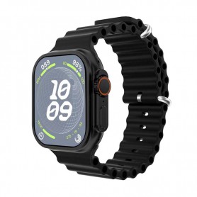 MONTRE CONNECTÉE CADRAN NOIR 2 BRACELETS SILICONE NOIR ET ORANGE INWATCH I BLACK ICONIC
