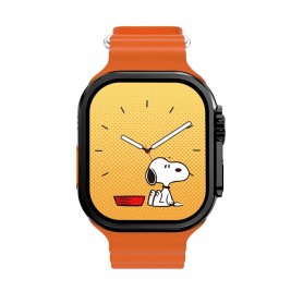MONTRE CONNECTÉE CADRAN NOIR 2 BRACELETS SILICONE NOIR ET ORANGE INWATCH I BLACK ICONIC