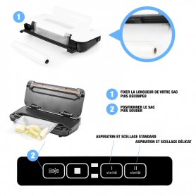 Machine sous vide tactile avec rouleau de sacs offerts AIRPROTECT V2 Noon