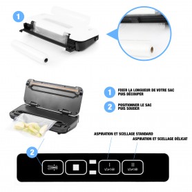 Machine sous vide tactile avec rouleau de sacs offerts AIRPROTECT V2 Noon