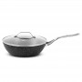 Sauteuse Aluminium Forge 26cm 2.9l Effet Pierre Couvercle Verre TFI