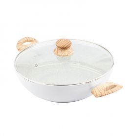 FAITOUT EN ALUMINIUM FORGÉ AVEC COUVERCLE KITCHENCOOK 28 CM STONE_FT28TFI