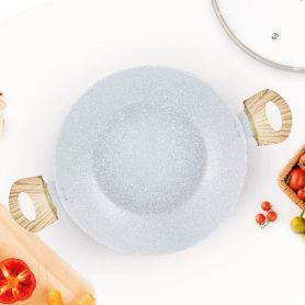 FAITOUT EN ALUMINIUM FORGÉ AVEC COUVERCLE KITCHENCOOK 28 CM STONE_FT28TFI