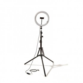Selfie sur pied avec anneau lumineux et support téléphone RL10 Wi Light