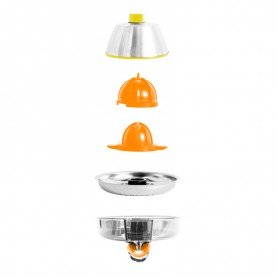Presse agrumes double cônes avec filtre en acier PRESSPOD jaune Kitchencook