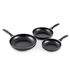SET 3 POÊLES 20CM,24CM, 28CM ALUMINIUM TFSI KYANITE 202428M DE KITCHENCOOK