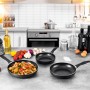 SET 3 POÊLES 20CM,24CM, 28CM ALUMINIUM TFSI KYANITE 202428M DE KITCHENCOOK