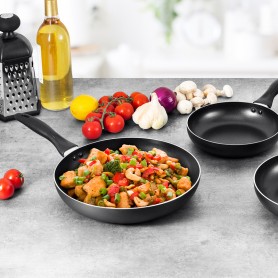 SET 3 POÊLES 20CM,24CM, 28CM ALUMINIUM TFSI KYANITE 202428M DE KITCHENCOOK