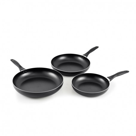 SET 3 POÊLES 24CM,28CM,32CM ALUMINIUM TFSI KYANITE 242832P DE KITCHENCOOK